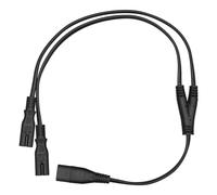 Nucelit Cavo splitter per instradamento dei cavi, da C8 a 2 C7 Figura 8 Cavo con 1 maschio e 2 estremità femmina, 0,6 m, nero per apparecchiature vicine