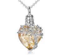 Nucelit Collana commemorativa da donna in acciaio inox con ciondolo a forma di albero intrecciato a forma di cuore, per conservare le ceneri degli animali domestici, One Size, come descritto, come