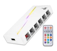 Nucelit Controller per hub ventola ARGB e PWM a 12 porte con telecomandi per una gestione efficiente del raffreddamento nei gaming, mozzi di controllo della temperatura intelligenti