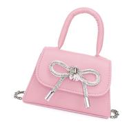 Nucelit Elegante Bowknot Piccola Borsa Con Catena Cinghia Tinta Unita PU Cuoio Delle Donne Borsa A Tracolla Crossbody Bag, A, One Size