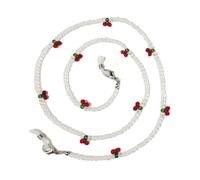 Nucelit Elegante catena per occhiali con perle e ciliegie, ornamento alla moda per le donne con decorazioni uniche di ciliegie porta occhiali alla moda, G, Taglia unica