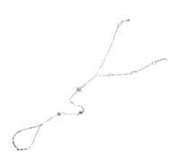 Nucelit Elegante Strass Impreziosito Star Finger Catena Gioielli A Mano Per Le Donne Disegni Eleganti Giorno A Notte Indossare Finger Set, Misura unica, come descritto