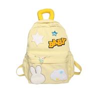 Nucelit Elegante zaino da scuola in nylon per computer portatile, comodo, per studenti delle scuole superiori e medie, accessori per adolescenti alla moda, Giallo, Large
