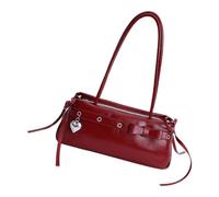 Nucelit Fiocchi Accento Top Handle Bag Wear Resistant PU Borse a tracolla Spaziose Scomparti Casual Borsa Archi Spalla, Rosso, Medium
