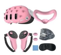 Nucelit Kit completo di accessori da 7 pezzi per copriobiettivo da gioco, impugnature per controller, copertura per il viso, protezione completa del viso in silicone