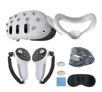 Nucelit Kit completo di accessori da 7 pezzi per copriobiettivo da gioco, impugnature per controller, copertura per il viso, protezione completa del viso in silicone