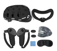 Nucelit Kit completo di accessori da 7 pezzi per copriobiettivo da gioco, impugnature per controller, copertura per il viso, protezione completa del viso in silicone