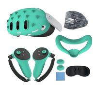 Nucelit Kit completo di accessori da 7 pezzi per copriobiettivo da gioco, impugnature per controller, copertura per il viso, protezione completa del viso in silicone