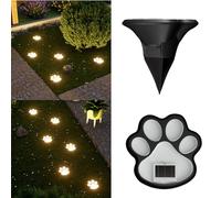 Nucelit Luci solari resistenti alle intemperie a forma di animale a forma di zampa di cane, 4 pezzi