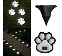Nucelit Luci solari resistenti alle intemperie a forma di animale a forma di zampa di cane, 4 pezzi