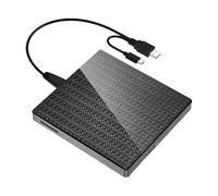 Nucelit Masterizzatori DVD esterni USB 3.0 Hub a doppia porta per trasferimento dati veloce di tipo C adattatori per include custodia per riporre DVD masterizzatore portatile con lettore di schede