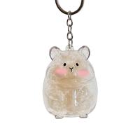 Nucelit Portachiavi portatile per raccogliere peli e denti di animali domestici, a forma di criceto, bottiglia commemorativa in acrilico con chiusura, Motivo 1, Taglia unica