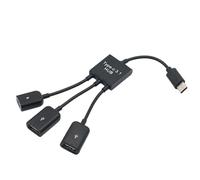 Nucelit Pratici adattatori da tipo C a USB con 3 uscite cavo corto da 20 cm in PVC Texture adatto per viaggi e uso aziendale USB C Center Link