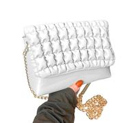 Nucelit PU Grid Crossbody Bag Borse a tracolla Satchel Moda e Funzionalità Trendy Donna ' s borsa, bianco
