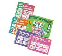 Nucelit Quaderno per esercizi di scrittura per bambini con guide dei personaggi dentate e pagine per schizzi scanalato per la scrittura a mano blocco per esercizi di disegno per bambini