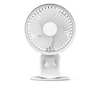 Nucelit Ventilatore da tavolo USB con lampada calda a LED, piccolo da tavolo, con clip sul circolatore d'aria, velocità regolabile per testa girevole a 360°, per casa o per viaggi all'aperto