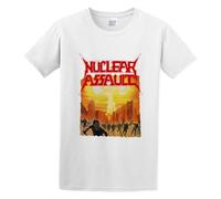 Nuclear Assault Game Over 1986 Album Cover Men Adult Short Sleeve White M