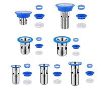 Nucleo di scarico a pavimento in acciaio inossidabile 304 con guarnizione in silicone per lavello del bagno, anti-intasamento, bloccante, resistente alle cimici, confezione da 1 (sezione corta piccola