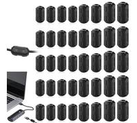Nucleo in ferrite per cavi, 40 pezzi di ferrite, filtro anti-interferenza, nucleo in ferrite, anello in ferrite, anello in ferrite, nucleo in ferrite, per cavi RFI, EMI, 3,5 mm, 5 mm, 7 mm, 9 mm, nero