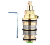 Nucleo valvola doccia, miscelatore termostatico for vasca da bagno in ottone, for rubinetto a stelo, controlla la temperatura dell'acqua tra 20 e 48 gradi Celsius con comando di emergenza