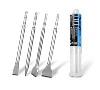 Nucraft, SDS Plus - Set di 4 utensili in acciaio, scalpello largo, scalpello piatto, scalpello a punta, realizzato in acciaio super temprato