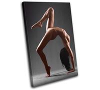 Nude Gymnast Pose Girl Woman Lady Erotic SINGLE TELA parete arte foto stampa