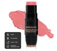 Nudestix Nudies Bloom Dewy e Radiant Cream Blush 3-in-1 Colore del viso per guance e labbra con pennello da sfumatura (Cherry Blossom Babe)