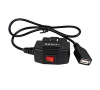 Nudiuhis 1 Pezzo 24 Ore 5V 3A USB di Ricarica per Auto OBD Kit Cablato Nero Mini USB OBD Caricatore per Auto con Interruttore da 0,5 Metri per Dash Cam Videocamera Veicolo DVR