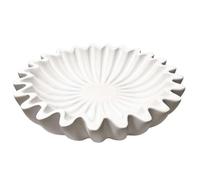 Nudiuhis Ciotola Decorativa con Volant Scanalato, Capesante in Resina, Ciotola per Frutta, Chiave per Tavolo da Ingresso, Ciotola per caffè, Tavolo Consolle da Pranzo, Facile da Usare, Avorio