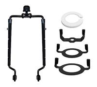 Nudiuhis Supporto per Arpa per Paralume E14, E26, Adattatore per Attacco E27, Set di Arpa Regolabile, Telaio in Nero, Supporto per Paralume