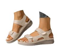 Nudo piedi donna suola morbida per le donne sandali in pelle di grandi dimensioni per il tempo libero e sport sandali con supporto arco plantare Sandalo donna bohémien camoscio con fiocco per