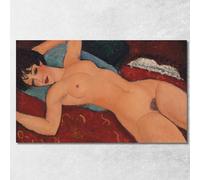 Nudo Sdraiato Amedeo Modigliani, amd42 Quadro Stampato su Tela Fine Art, Intelaiato Pronto da Appendere, Alta qualità, 100x60 cm