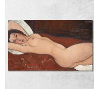 Nudo Sdraiato Amedeo Modigliani, amd66 Quadro Stampato su Tela Fine Art, Intelaiato Pronto da Appendere, Alta qualità, 150x90 cm