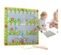 Nudorpn Alfabeto magnetico con lettere labirinto - Tavola da gioco portatile in legno per viaggiare con fattore di divertimento - Lettere puzzle attività di apprendimento a partire 3 anni - Per