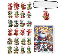 Nudorpn Calendario 'Avvento Dinosauro | 24 Giorni di Conto alla Rovescia per le Feste di Natale - Ornamenti acrilici 2D Collezionabili per Adolescenti Adulti Casa Scuola Festa