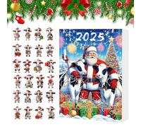 Nudorpn Calendario di Natale, calendario con motivi natalizi animali fino alla festa, giocattolo decorativo per Natale, bambini, aula, albero, ufficio, famiglia, adulti,