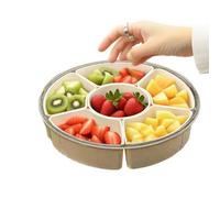 Nudorpn Contenitori Portasnack Divisibili - Scatola Portapranzo con 6 Scomparti Coperchio e Manico - Contenitore Ermetico Riutilizzabile per Panini Insalate Dolci Salumi Verdure Condimenti Frutta