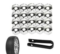 Nudorpn Copri bullone Dado Ruota, Cappucci Dado Pneumatico,Set di Tappi copribullone - Copertura Antipolvere di Ricambio da 17 mm 19 mm 21 mm, coperture per Dadi Pneumatici 20 Pezzi, Decorazioni per