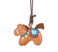 Nudorpn Portachiavi - Gioielli con simbolo della, anno lunare, cavallo fortunato, portachiavi - per cellulare, zaino, borsa per il trasporto fidanzata, famiglia, amici coppie, marrone, Siehe