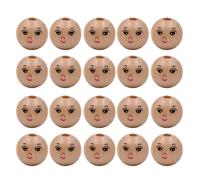 NUEAYMS 20 pezzi / lotto faccina sorridente testa di bambola perline perline bambini ' s Bead accessori gioielli braccialetto collana fare forniture rotonde perline di legno per ragazze