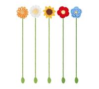 NUEAYMS 5 PCS Decorative Bookmarks for Book Reading Crochet Flowers Page Marker Creative Knitted Flower Markers Decorative Page Marker Flowers Bookmarkers for Reading