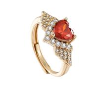 NUEAYMS Anelli apribili, gioielli geometrici, cuore scintillante, struttura in rame, adatti per diverse occasioni, comodi