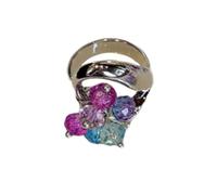 NUEAYMS Anelli con perle mobili con accenti di cristallo scintillante e forma di gioielli ispirata ai fiori, fascia da dita, anelli vintage floreali, come descritto