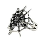 NUEAYMS Audaci e taglienti ispirati sangue, a ragnatela, vintage in tono argento con dettagli intricati, gioielli con teschi e ragni