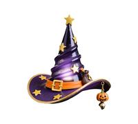 NUEAYMS Cappello da negromante Lampada da Letto Lampada da Ponte Halloween con Luce modificabile USB Ricaricabile per la Raccolta Decorazioni Luce Notturna per Cappello da Strega a più Colori