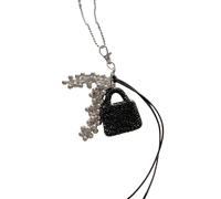NUEAYMS - Collana con ciondolo a forma di croce per borsa, catena per clavicola, gioiello leggero, alla moda, idea regalo, フリーサイズ, Come descritto nella descrizione, Non pietra preziosa