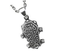 NUEAYMS Collana con ciondolo a forma teschio in bara, gioielli in lega gotica, perfetti per feste in costume e look spigolosi tutti i giorni Gioielli alternativi