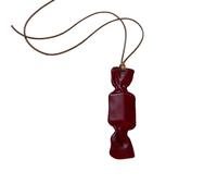 NUEAYMS Collana con ciondolo in resina a forma caramella con cordoncino cera, design lungo per un comodo uso quotidiano e collana caramelle per migliorare
