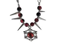 NUEAYMS Collana ispirata all'occhio del diavolo con maglie cubane, robusto gioiello gotico in metallo, perfetta da regalare