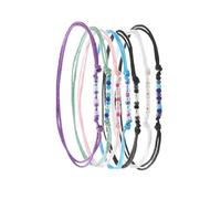 NUEAYMS Confezione da 7 Vivaci Braccialetti in Filo Cotone Fatti a Mano, Catena da Polso Intrecciata, Perfetta per Feste, Festival e Gioielli Confortevoli da Indossare Tutti i Giorni